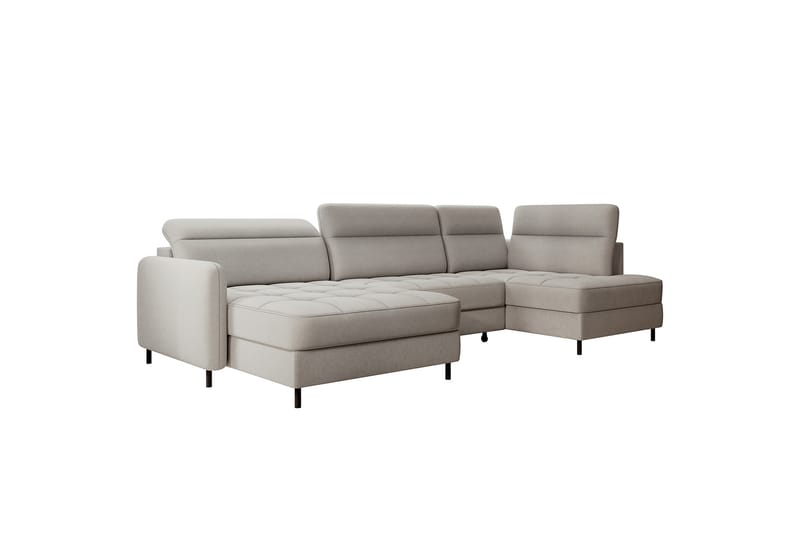 Berrto Sofa med Divan og Sjeselong 5-seters - Beige - Møbler - Sofaer - U-sofa