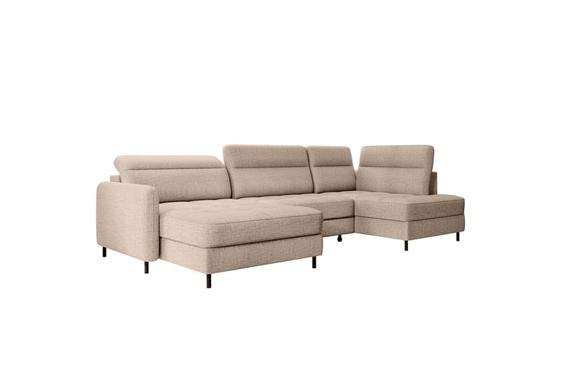 Berrto Sofa med Divan og Sjeselong 5-seters - Beige - Møbler - Sofaer - U-sofa