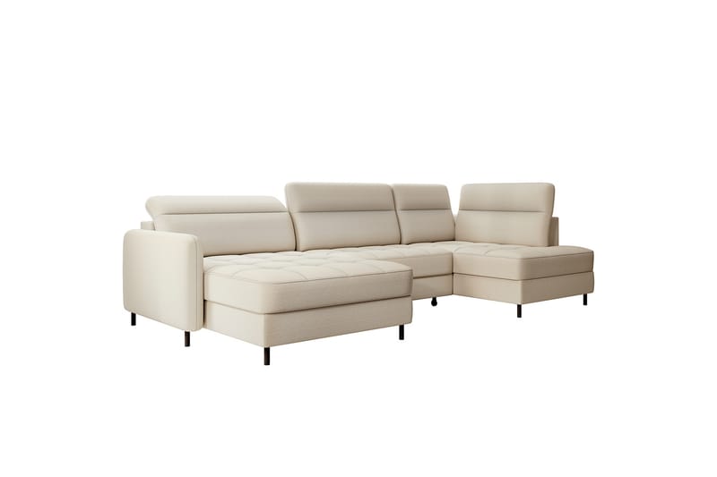 Berrto Sofa med Divan og Sjeselong 5-seters - Beige - Møbler - Sofaer - U-sofa