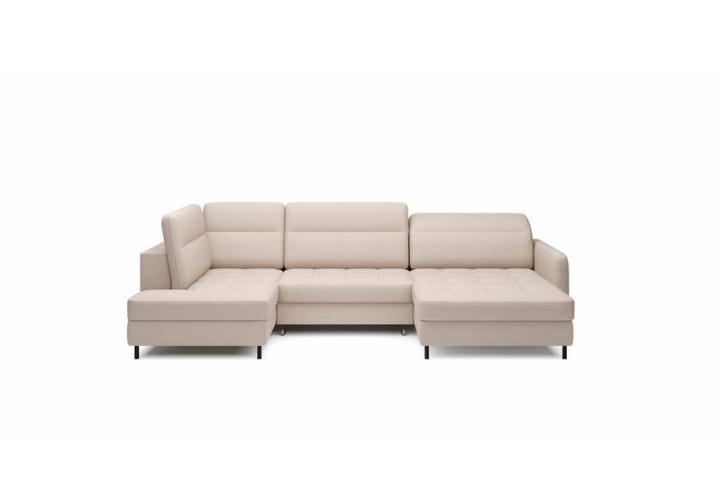 Berrto Sofa med Divan og Sjeselong 5-seters - Beige - Møbler - Sofaer - U-sofa