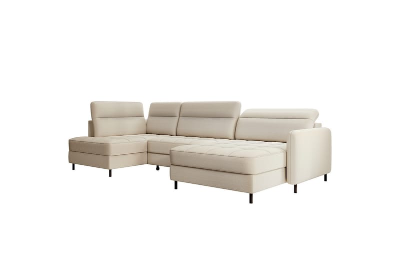 Berrto Sofa med Divan og Sjeselong 5-seters - Beige - Møbler - Sofaer - U-sofa