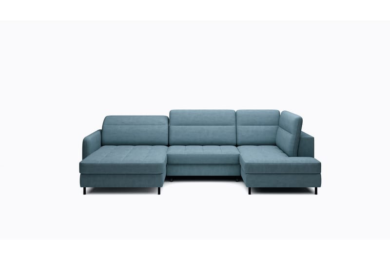 Berrto Sofa med Divan og Sjeselong 5-seters - Blå - Møbler - Sofaer - U-sofa