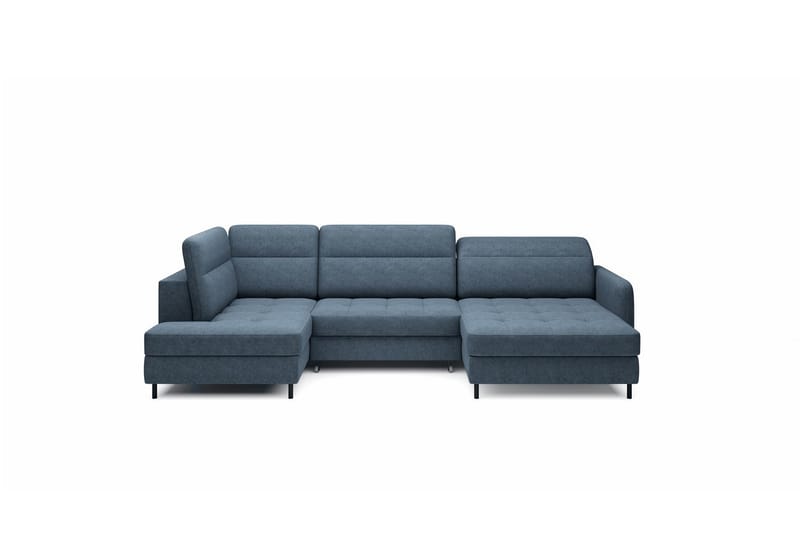 Berrto Sofa med Divan og Sjeselong 5-seters - Blå - Møbler - Sofaer - U-sofa