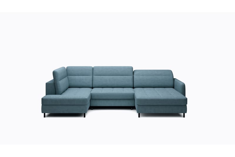 Berrto Sofa med Divan og Sjeselong 5-seters - Blå - Møbler - Sofaer - U-sofa