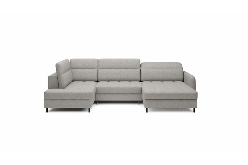 Berrto Sofa med Divan og Sjeselong 5-seters - Grå - Møbler - Sofaer - U-sofa