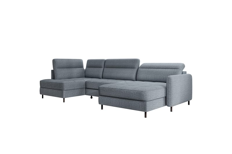 Berrto Sofa med Divan og Sjeselong 5-seters - Grå - Møbler - Sofaer - U-sofa