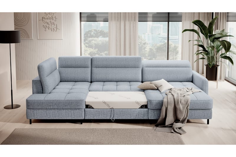 Berrto Sofa med Divan og Sjeselong 5-seters - Grå - Møbler - Sofaer - U-sofa