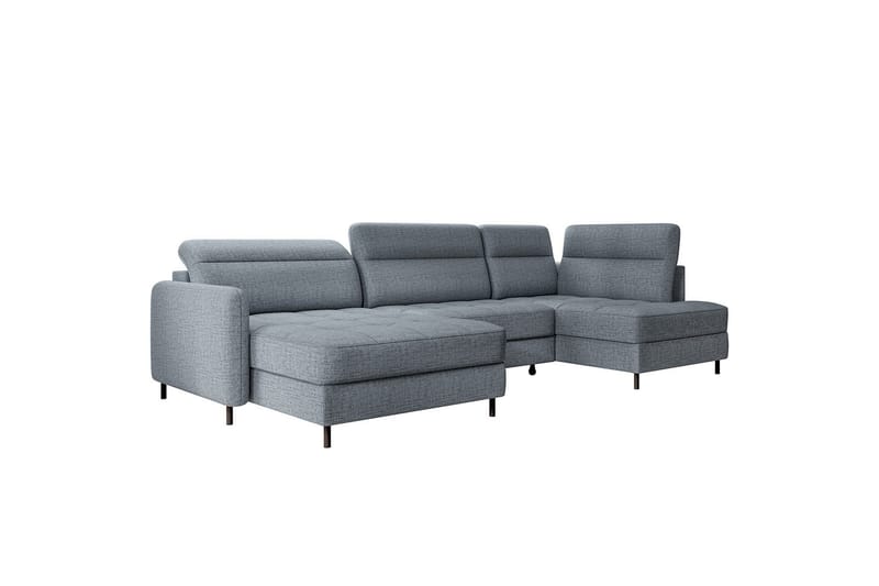 Berrto Sofa med Divan og Sjeselong 5-seters - Grå - Møbler - Sofaer - U-sofa