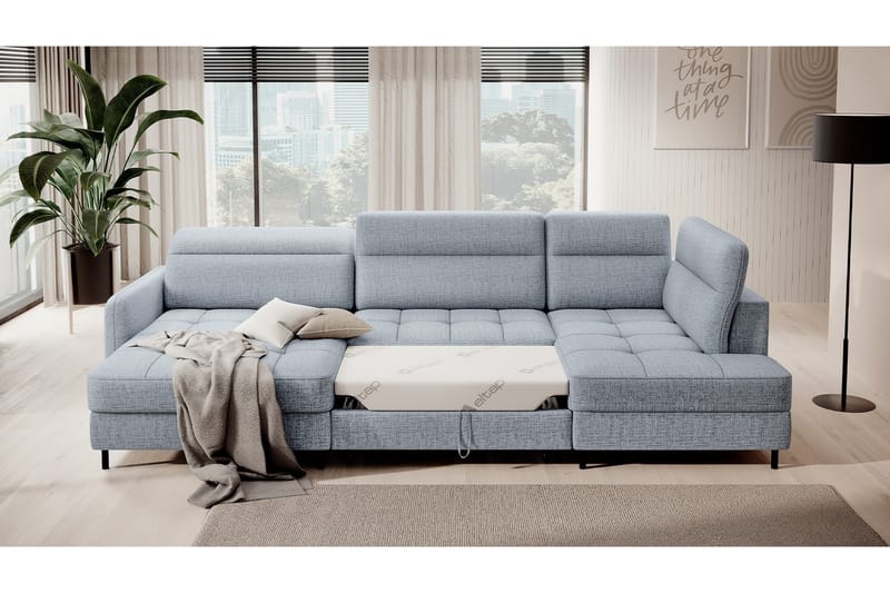 Berrto Sofa med Divan og Sjeselong 5-seters - Grå - Møbler - Sofaer - U-sofa