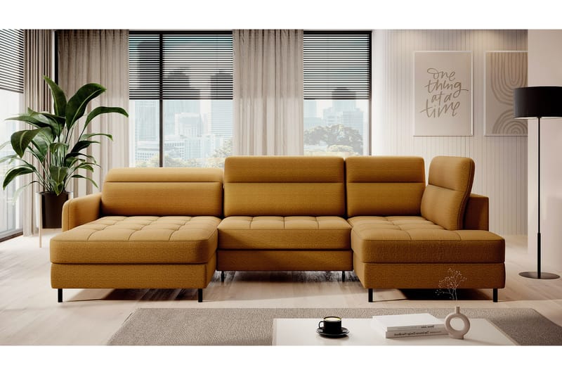 Berrto Sofa med Divan og Sjeselong 5-seters - Grønn - Møbler - Sofaer - U-sofa