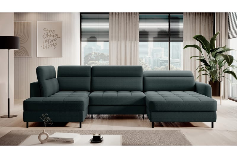 Berrto Sofa med Divan og Sjeselong 5-seters - Grønn - Møbler - Sofaer - U-sofa