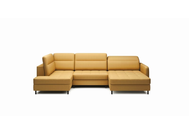 Berrto Sofa med Divan og Sjeselong 5-seters - Gull - Møbler - Sofaer - U-sofa