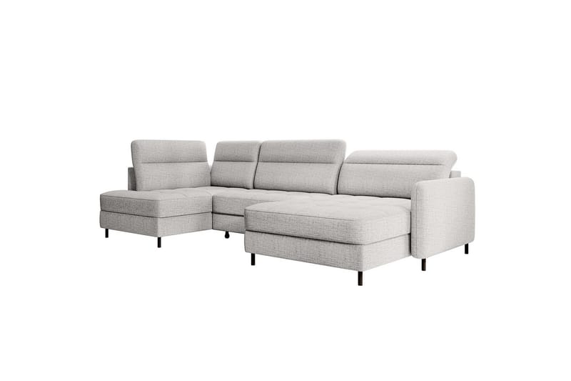 Berrto Sofa med Divan og Sjeselong 5-seters - Lysgrå - Møbler - Sofaer - U-sofa