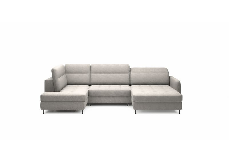 Berrto Sofa med Divan og Sjeselong 5-seters - Lysgrå - Møbler - Sofaer - U-sofa