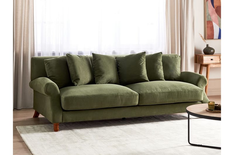 Bijan Sofa 3-seter - Grønn/Mørkt tre - Møbler - Sofaer - Sofa 3 seter