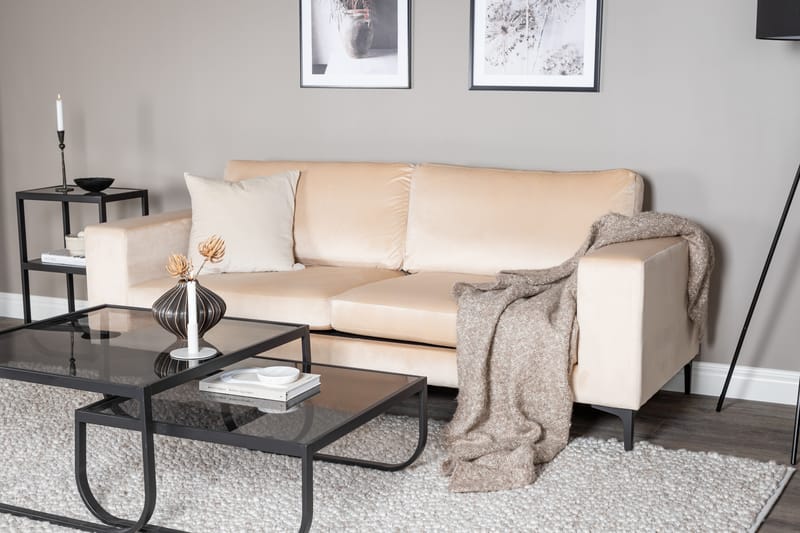 Bloom Fløyelssofa 3-seter - Beige - Møbler - Sofaer - Sofa 3 seter