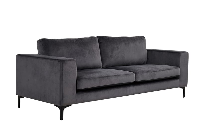 Bloom Fløyelssofa 3-seter - Mørk grå - Møbler - Sofaer - Sofa 3 seter