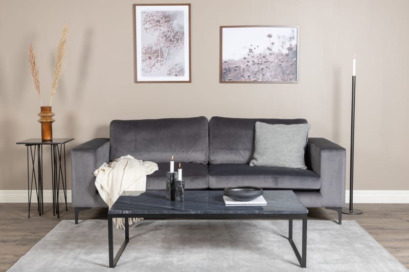 Bloom Fløyelssofa 3-seter - Mørk grå - Møbler - Sofaer - Sofa 3 seter