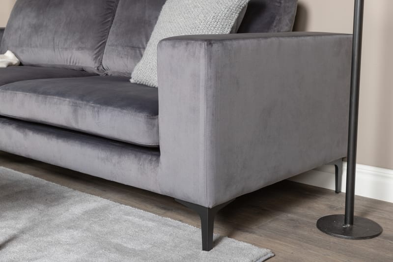 Bloom Fløyelssofa 3-seter - Mørk grå - Møbler - Sofaer - Sofa 3 seter