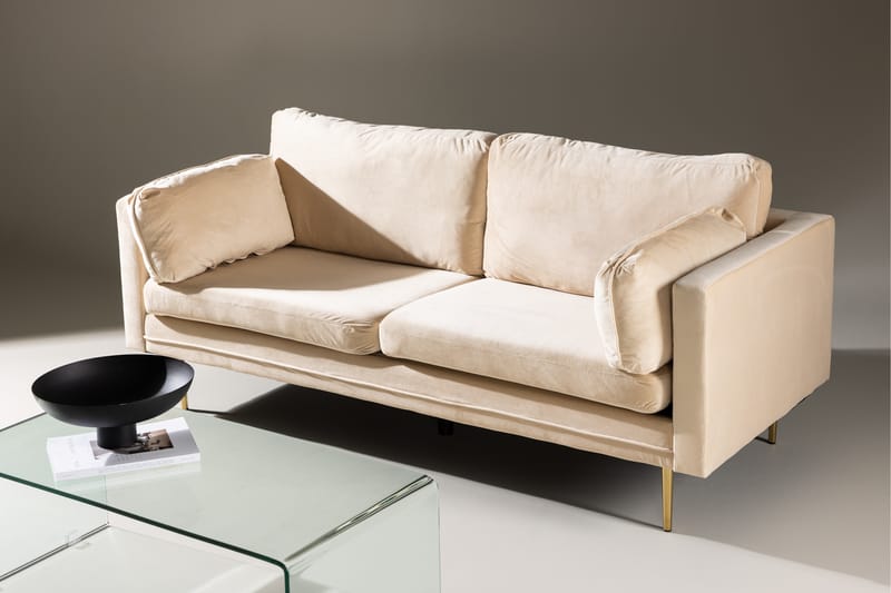 Boom Fløyelssofa 3-seter - Beige - Møbler - Sofaer - Sofa 3 seter