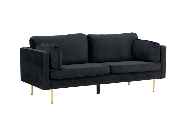 Boom Fløyelssofa 3-seter - Svart - Møbler - Sofaer - Sofa 3 seter