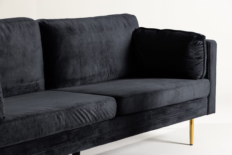 Boom Fløyelssofa 3-seter - Svart - Møbler - Sofaer - Sofa 3 seter