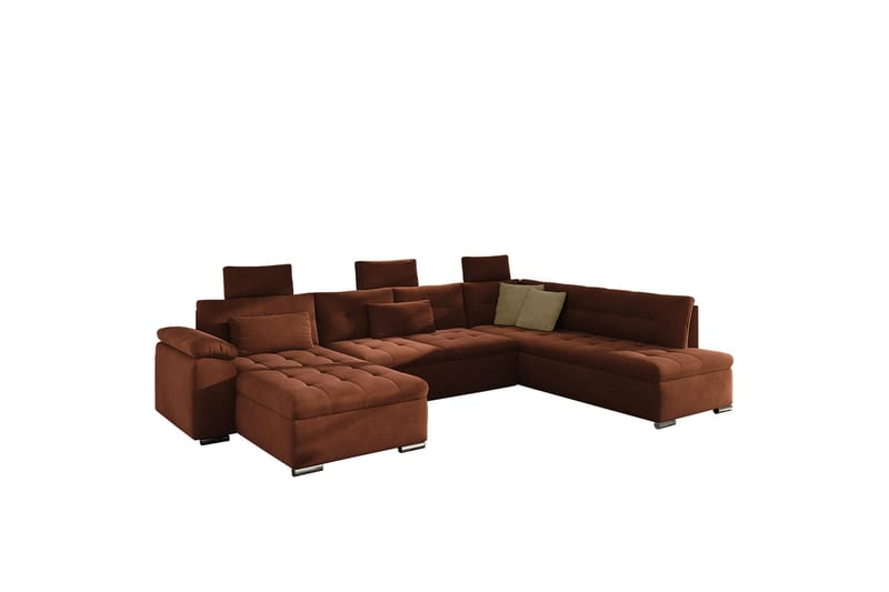 Borgstena Sofa med Sjeselong og Hjørne 4-seter - Brun/Beige - Møbler - Sofaer - U-sofa