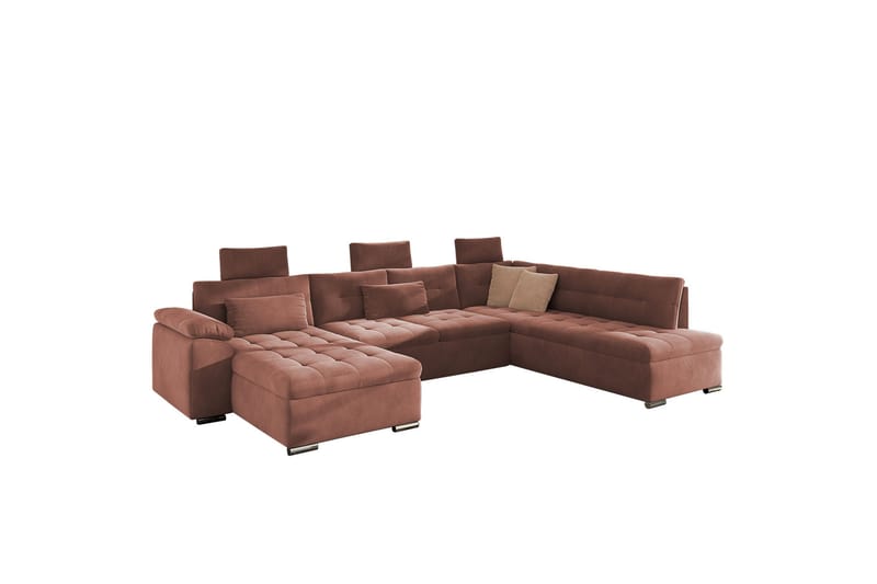 Borgstena Sofa med Sjeselong og Hjørne 4-seter - Brun/Beige - Møbler - Sofaer - U-sofa