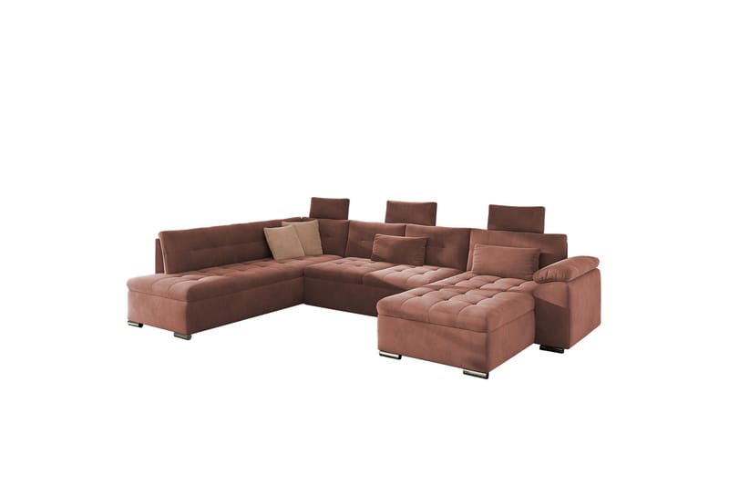 Borgstena Sofa med Sjeselong og Hjørne 4-seter - Brun/Beige - Møbler - Sofaer - U-sofa