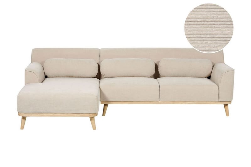 Bree Hjørnesofa 3-seter - Beige/Lyst tre - Møbler - Sofaer - Hjørnesofa