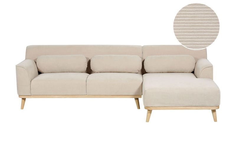 Bree Hjørnesofa 3-seter - Beige/Lyst tre - Møbler - Sofaer - Hjørnesofa