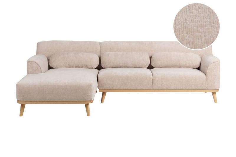 Bree Hjørnesofa 3-seter - Beige/Lyst tre - Møbler - Sofaer - Hjørnesofa