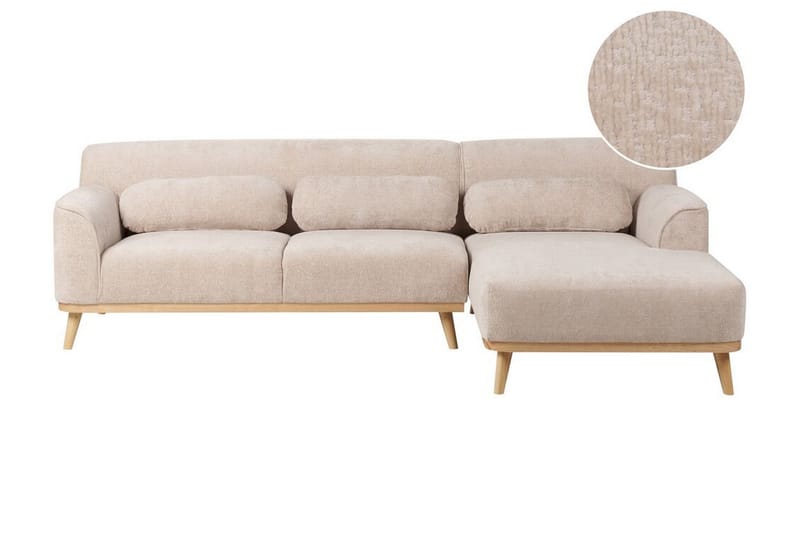 Bree Hjørnesofa 3-seter - Beige/Lyst tre - Møbler - Sofaer - Hjørnesofa