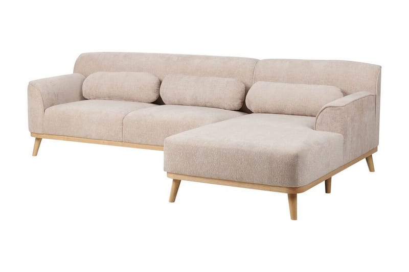 Bree Hjørnesofa 3-seter - Beige/Lyst tre - Møbler - Sofaer - Hjørnesofa