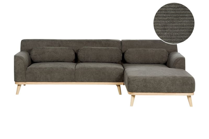 Bree Hjørnesofa 3-seter - Grønn/Lyst tre - Møbler - Sofaer - Hjørnesofa