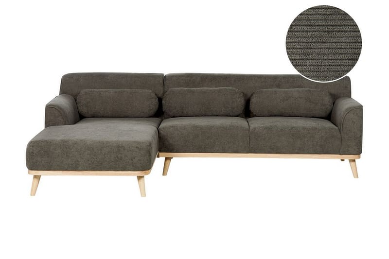 Bree Hjørnesofa 3-seter - Grønn/Lyst tre - Møbler - Sofaer - Hjørnesofa