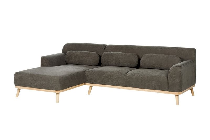 Bree Hjørnesofa 3-seter - Grønn/Lyst tre - Møbler - Sofaer - Hjørnesofa