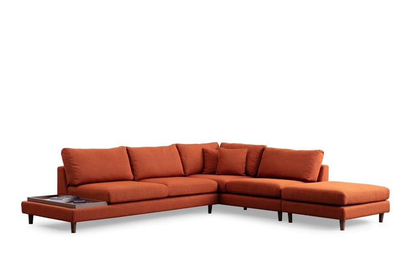 Brigid 4-seters Sofa med Divan - Oransje - Møbler - Sofaer - Sofa med sjeselong