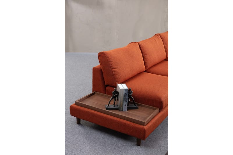 Brigid 4-seters Sofa med Divan - Oransje - Møbler - Sofaer - Sofa med sjeselong