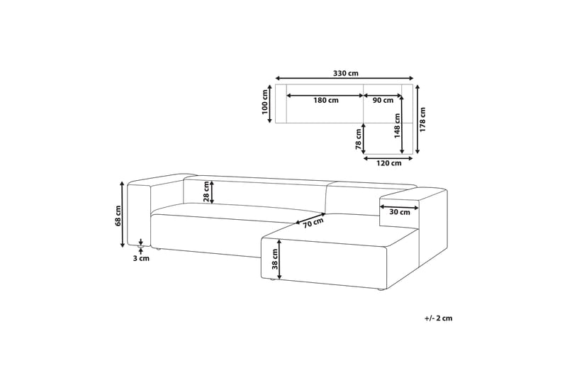 Britt Hjørnesofa 3-seter - Beige - Møbler - Sofaer - Hjørnesofa