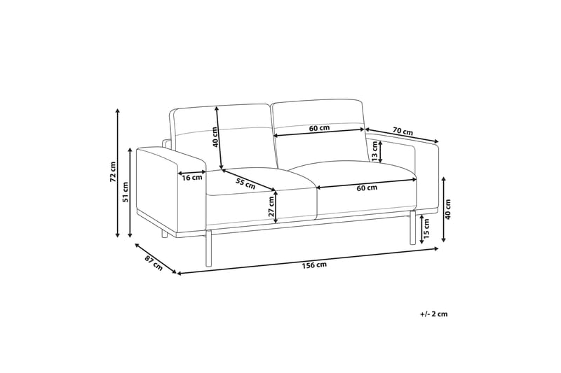 Bruna Sofa 2-seter - Beige - Møbler - Sofaer - 2 seter sofa