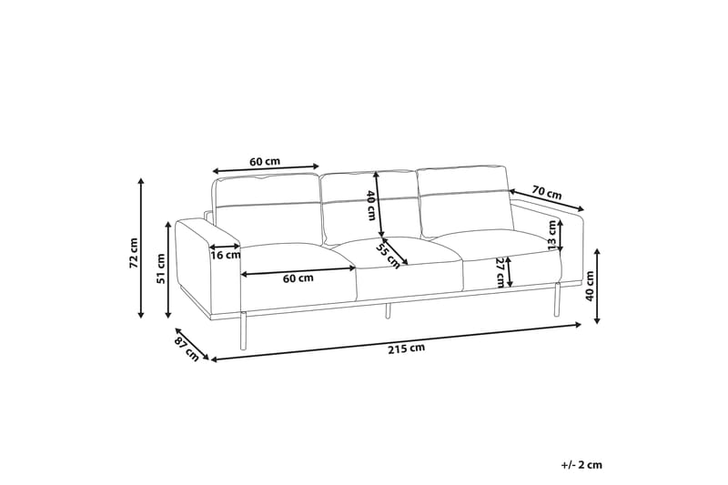 Bruna Sofa 3-seter - Beige - Møbler - Sofaer - Sofa 3 seter