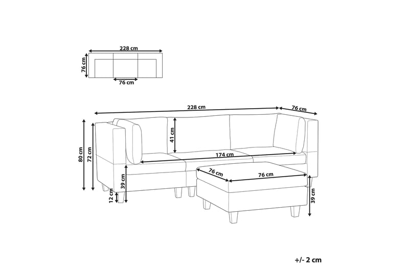 Buck Sofa 3-seter - Blå/Svart - Møbler - Sofaer - Sofa 3 seter