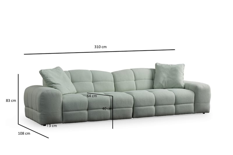 Buddy 3-seters Sofa - Grønn - Møbler - Sofaer - Sofa 3 seter