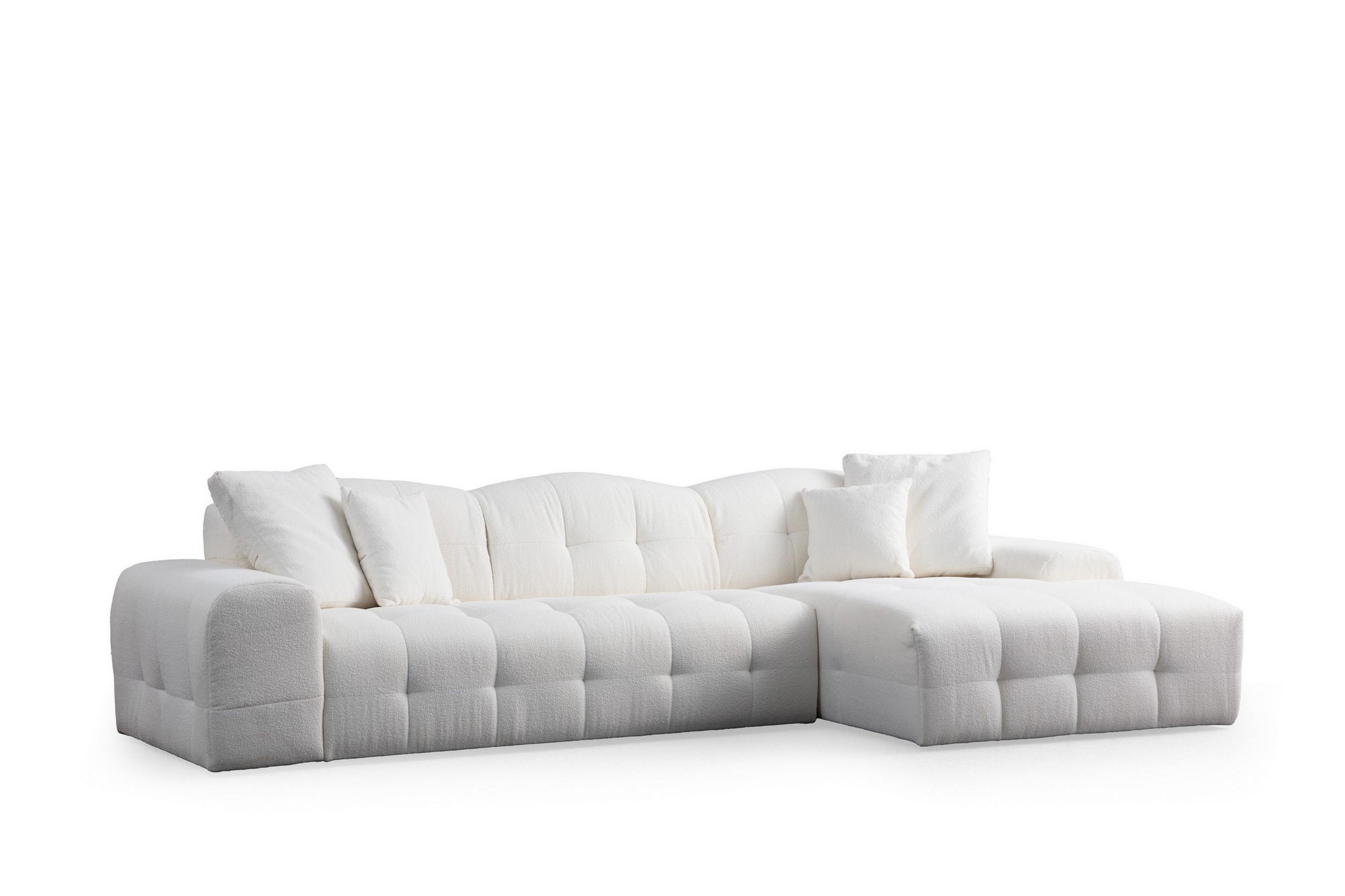 Buddy 4-seters Sofa med Divan - Hvit 4 seters sofa divan