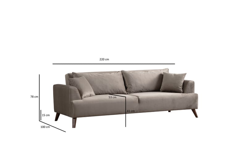 Buhara 3-seters Sofa - Lysegrå - Møbler - Sofaer - Sofa 3 seter