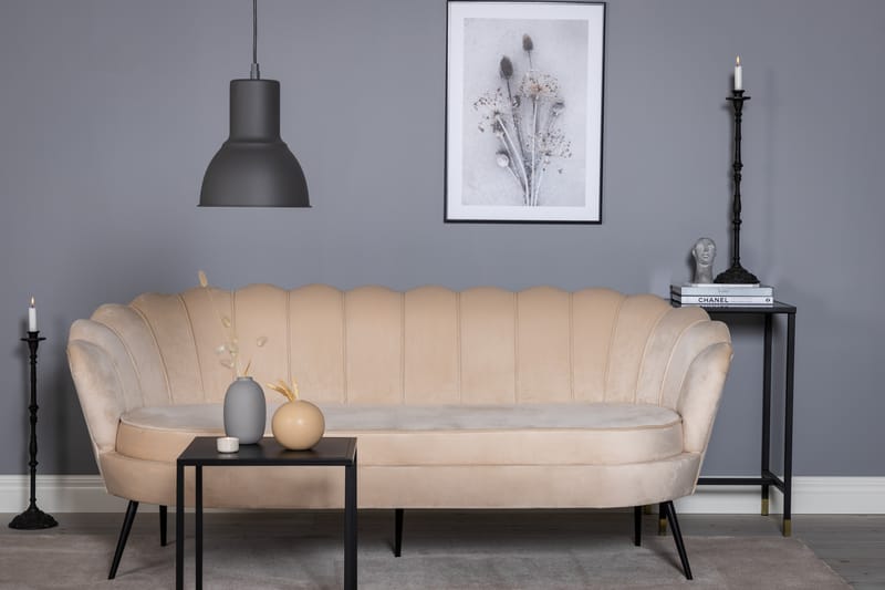 Calais 3-seter Sofa Fløyel - Beige - Møbler - Sofaer - Sofa 3 seter