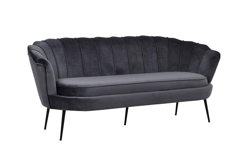 Calais 3-seter Sofa Fløyel - Mørk grå - Møbler - Sofaer - Sofa 3 seter