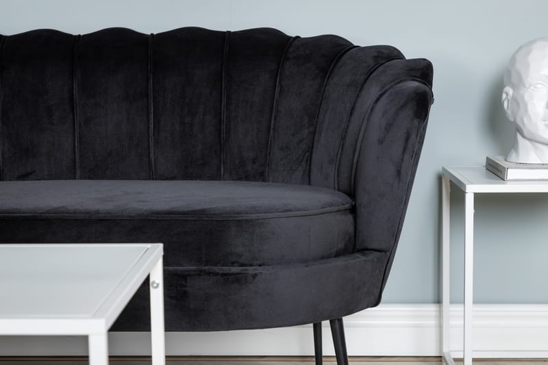 Calais 3-seter Sofa Fløyel - Svart - Møbler - Sofaer - Sofa 3 seter