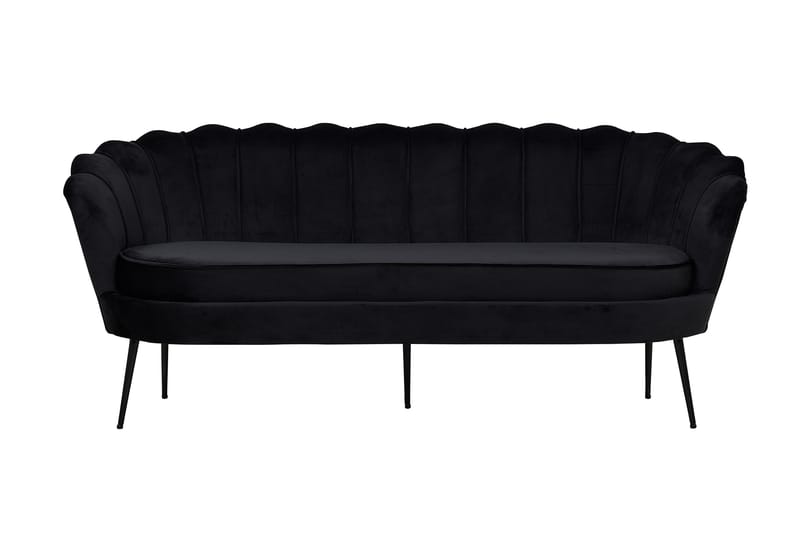 Calais 3-seter Sofa Fløyel - Svart - Møbler - Sofaer - Sofa 3 seter